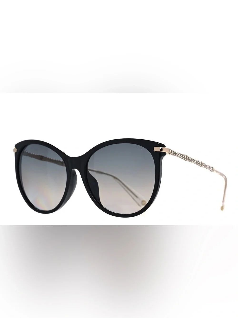 Gucci Crystal Bamboo Cat Eye GG3777 Women's Black and Gold Sunglasses